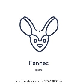 Linear fennec icon from Desert outline collection. Thin line fennec icon vector isolated on white background. fennec trendy illustration