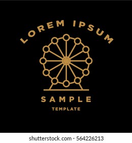 Linear Ferry Wheel Sign Vector Design