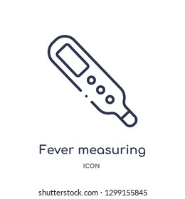 Linear fever measuring icon from Measurement outline collection. Thin line fever measuring icon isolated on white background. fever measuring trendy illustration