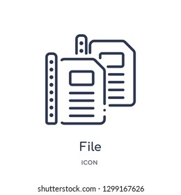 Linear file icon from Internet security outline collection. Thin line file icon isolated on white background. file trendy illustration