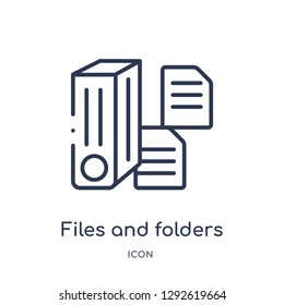 Linear files and folders icon from Electrian connections outline collection. Thin line files and folders icon vector isolated on white background. files and folders trendy illustration