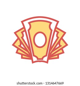 Linear Fill Money icon. Universal cash sign - vector