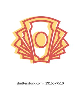 Linear fill Money icon. Universal cash sign - vector