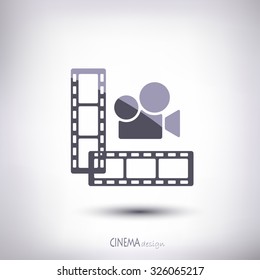 Linear film in an amount of two pieces with a camera gray color on the gray background