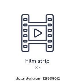 Linear film strip icon from Electronic stuff fill outline collection. Thin line film strip icon vector isolated on white background. film strip trendy illustration
