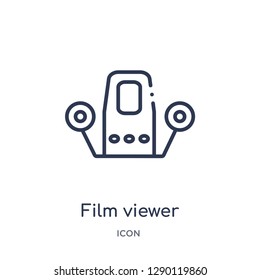 Linear film viewer icon from Cinema outline collection. Thin line film viewer vector isolated on white background. film viewer trendy illustration