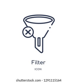 Linear filter icon from Blogger and influencer outline collection. Thin line filter vector isolated on white background. filter trendy illustration