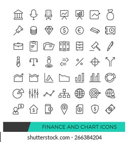 Linear Finance And Chart Line Icons