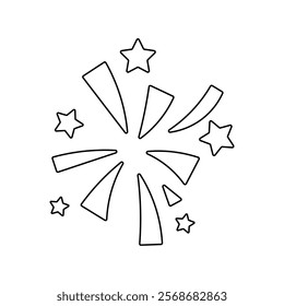 Linear fireworks with stars and changes
