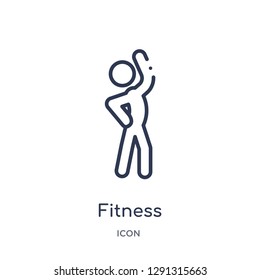 Linear fitness icon from Beauty outline collection. Thin line fitness vector isolated on white background. 