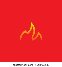 Logo del vector de inflamación lineal, icono de la hoguera de combustión.