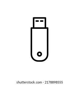 Linear flashdisk icon isolated on white background