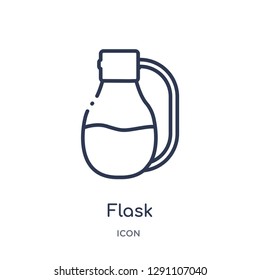 Linear flask icon from Camping outline collection. Thin line flask vector isolated on white background. flask trendy illustration