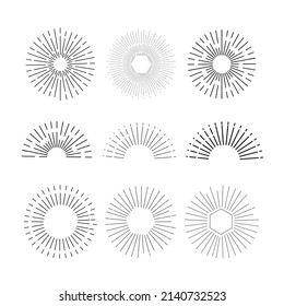 lineare flache Design-Sonnenbursche-Vektorgrafik