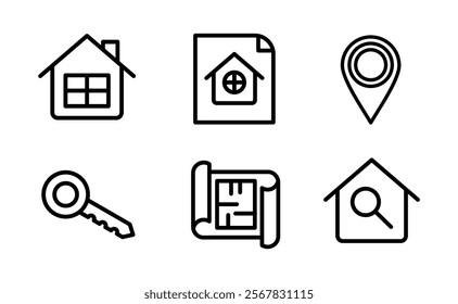  Linear flat real estate infographic template