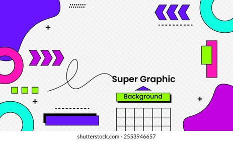 linear flat super graphic landing page template