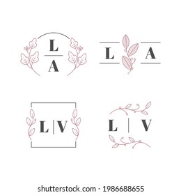 Linear flat wedding monograms collection. - Vector.