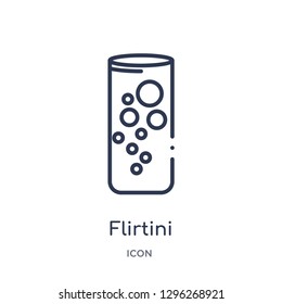 Linear flirtini icon from Drinks outline collection. Thin line flirtini icon vector isolated on white background. flirtini trendy illustration