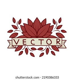 linear floral label vector layout