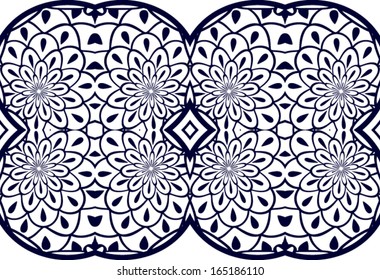 Linear floral ornament, seamless pattern, EPS8 - vector graphics.