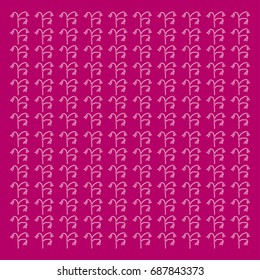 Linear floral pattern on bright pink background