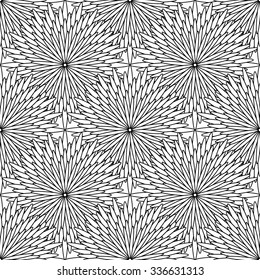 Linear floral pattern. Vintage wallpaper collection. Black and white. Backgrounds & textures shop.