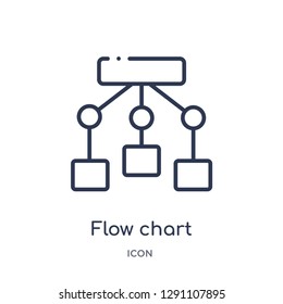 Linear flow chart icon from Business and analytics outline collection. Thin line flow chart vector isolated on white background. flow chart trendy illustration