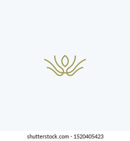 Linear flower crown logotype. Royal icon symbol vector logo.