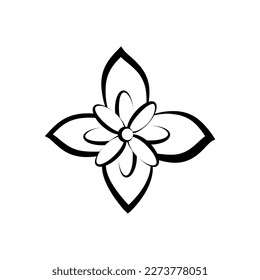 Linear flower in doodle style