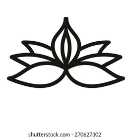 Linear flower. Icon, logo, label.