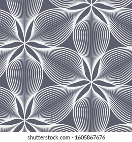 linear flower vector pattern, repeating abstract leaves or flower, floral. graphic clean design for fabric, event, wallpaper etc. 