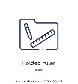 Linear folded ruler icon from Measurement outline collection. Thin line folded ruler icon isolated on white background. folded ruler trendy illustration