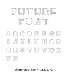 Linear font. Futuristic design. Ep10 vector.