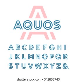 Linear font. Vector alphabet with latin letters.
