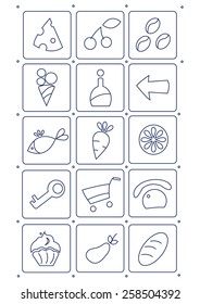 linear food icons