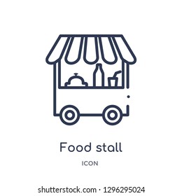 Linear food stall icon from Culture outline collection. Thin line food stall icon vector isolated on white background. food stall trendy illustration