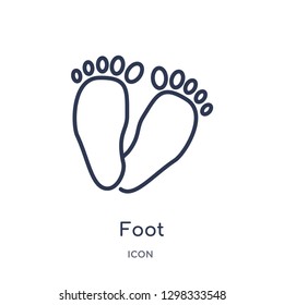 Linear foot icon from General outline collection. Thin line foot icon isolated on white background. foot trendy illustration