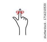 linear forefinger like remember the date. lineart flat style trend modern stroke logotype graphic art design isolated on white background. concept of finger with nodule on memory or deadline reminder