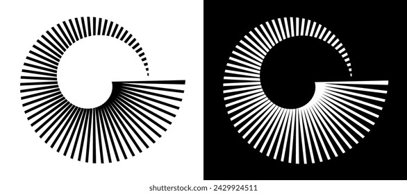 Linear form of spiral, line rotation set