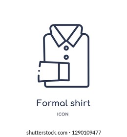 Linear formal shirt icon from Clothes outline collection. Thin line formal shirt vector isolated on white background. formal shirt trendy illustration