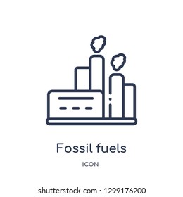 Linear fossil fuels icon from Industry outline collection. Thin line fossil fuels icon isolated on white background. fossil fuels trendy illustration