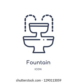 Linear fountain icon from City elements outline collection. Thin line fountain vector isolated on white background. fountain trendy illustration