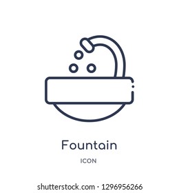 Linear fountain icon from Education outline collection. Thin line fountain icon isolated on white background. fountain trendy illustration