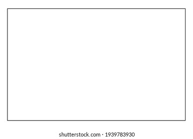 Linear frame for photos, ads, and labels. Rectangular shape in a vector on a white background
