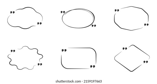 Linear frame for quote or message. Comment box. Speech bubble for memo.