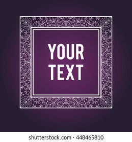 Linear frame vector template for you text