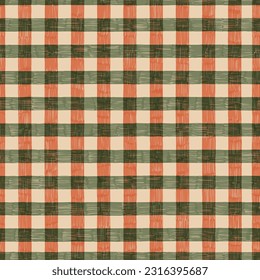 Linear freehand grunge scratched grid. Geometric seamless pattern
