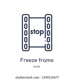 Linear freeze frame icon from Cinema outline collection. Thin line freeze frame vector isolated on white background. freeze frame trendy illustration