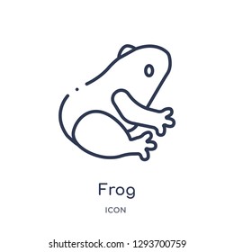 Linear frog icon from Education outline collection. Thin line frog icon vector isolated on white background. frog trendy illustration