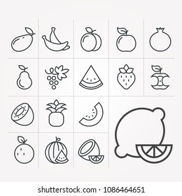 Linear fruit icons